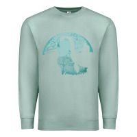 Seafoam bigfoot riding loch ness monster sasquatch ufo abduction pullover hood Premium Sweatshirt - linhVisuals