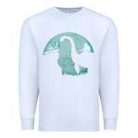 White bigfoot riding loch ness monster sasquatch ufo abduction pullover hood Premium Sweatshirt - linhVisuals