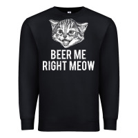 Black beer me right meow Premium Sweatshirt - linhVisuals