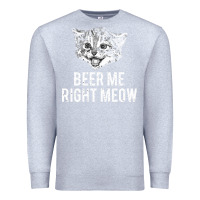 Heather Grey beer me right meow Premium Sweatshirt - linhVisuals