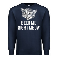 Navy beer me right meow Premium Sweatshirt - linhVisuals