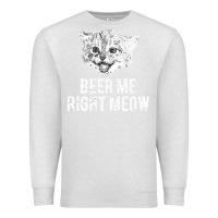 Oatmeal Heather beer me right meow Premium Sweatshirt - linhVisuals