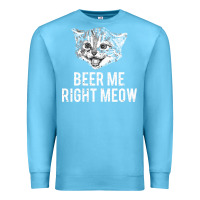 Ocean Blue beer me right meow Premium Sweatshirt - linhVisuals
