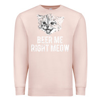 Pale Pink beer me right meow Premium Sweatshirt - linhVisuals