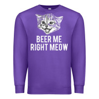 Purple beer me right meow Premium Sweatshirt - linhVisuals