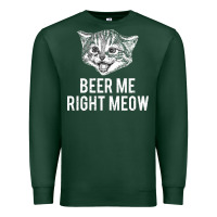 Sports Green beer me right meow Premium Sweatshirt - linhVisuals