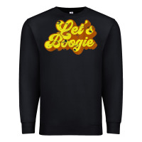 Black lets boogie shirt vintage dancing 1980s disco themed party t shirt Premium Sweatshirt - linhVisuals