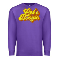 Purple lets boogie shirt vintage dancing 1980s disco themed party t shirt Premium Sweatshirt - linhVisuals