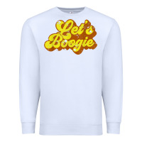 White lets boogie shirt vintage dancing 1980s disco themed party t shirt Premium Sweatshirt - linhVisuals