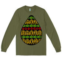 Army Green african masks teardrop Long Sleeve Tee - BundleAndBundleShop