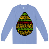 Colony Blue african masks teardrop Long Sleeve Tee - BundleAndBundleShop