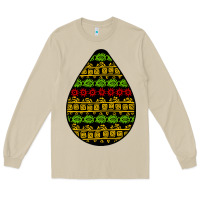 Mushroom african masks teardrop Long Sleeve Tee - BundleAndBundleShop