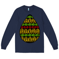 Navy african masks teardrop Long Sleeve Tee - BundleAndBundleShop