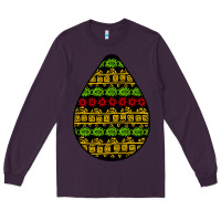 Plum african masks teardrop Long Sleeve Tee - BundleAndBundleShop