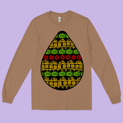 African Masks Teardrop Long Sleeve Tee Designed By Bundleandbundleshop