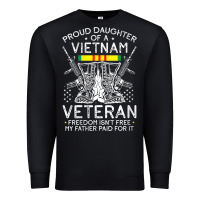 Black womens proud daughter of a vietnam veteran freedom isn't free v neck t Premium Sweatshirt - linhVisuals