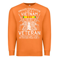 Carrot womens proud daughter of a vietnam veteran freedom isn't free v neck t Premium Sweatshirt - linhVisuals