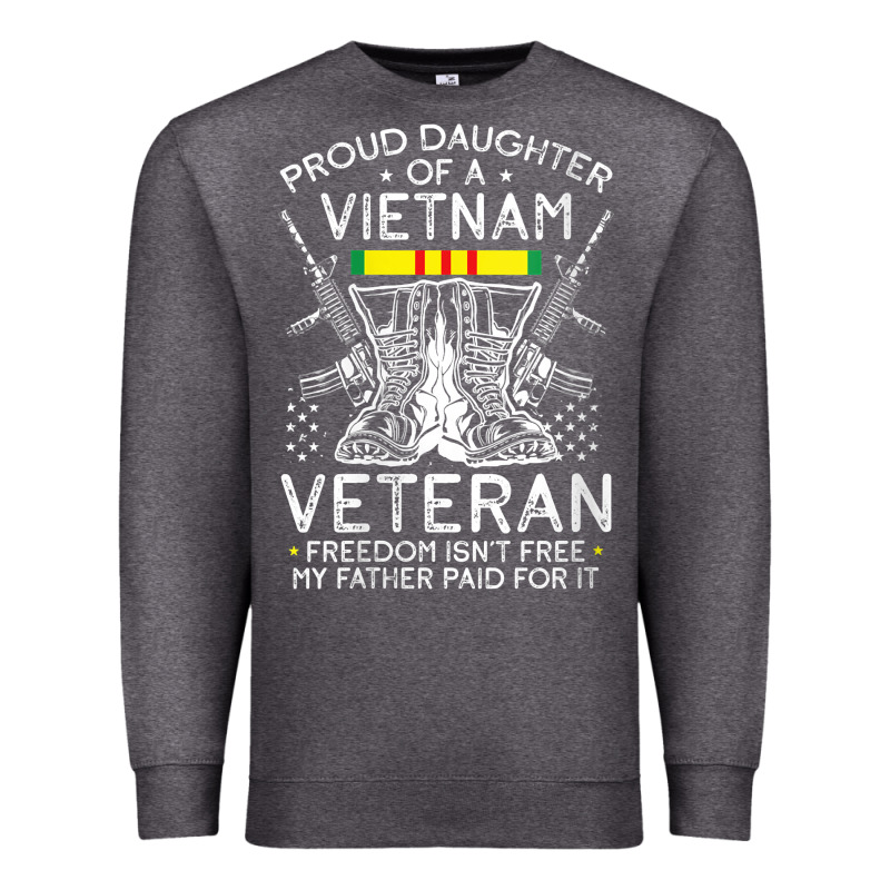 Womens Proud Daughter Of A Vietnam Veteran Freedom Isn't Free V Neck T Premium Sweatshirt by linhVisuals | Teevron