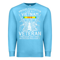 Ocean Blue womens proud daughter of a vietnam veteran freedom isn't free v neck t Premium Sweatshirt - linhVisuals