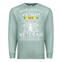 Seafoam womens proud daughter of a vietnam veteran freedom isn't free v neck t Premium Sweatshirt - linhVisuals