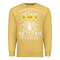Antique Gold womens proud daughter of a vietnam veteran freedom isn't free v neck t Premium Sweatshirt - linhVisuals