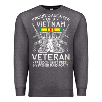 Charcoal Heather womens proud daughter of a vietnam veteran freedom isn't free v neck t Premium Sweatshirt - linhVisuals