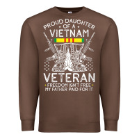 Chestnut womens proud daughter of a vietnam veteran freedom isn't free v neck t Premium Sweatshirt - linhVisuals