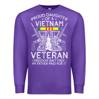 Purple womens proud daughter of a vietnam veteran freedom isn't free v neck t Premium Sweatshirt - linhVisuals