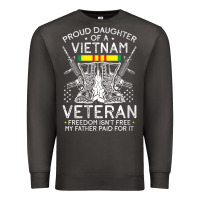 Smoke womens proud daughter of a vietnam veteran freedom isn't free v neck t Premium Sweatshirt - linhVisuals