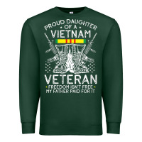 Sports Green womens proud daughter of a vietnam veteran freedom isn't free v neck t Premium Sweatshirt - linhVisuals