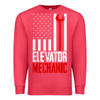 Cardinal elevator mechanic american flag gift for elevator technician t shirt Premium Sweatshirt - linhVisuals