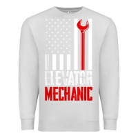 Dove Grey elevator mechanic american flag gift for elevator technician t shirt Premium Sweatshirt - linhVisuals