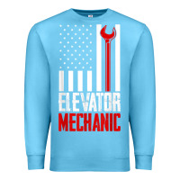 Ocean Blue elevator mechanic american flag gift for elevator technician t shirt Premium Sweatshirt - linhVisuals