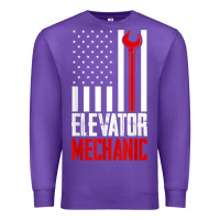 Purple elevator mechanic american flag gift for elevator technician t shirt Premium Sweatshirt - linhVisuals