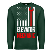 Sports Green elevator mechanic american flag gift for elevator technician t shirt Premium Sweatshirt - linhVisuals