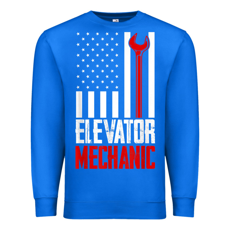 Elevator Mechanic American Flag Gift For Elevator Technician T Shirt Premium Sweatshirt by linhVisuals | Teevron