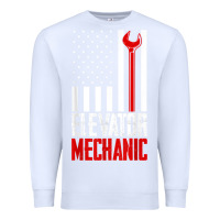 White elevator mechanic american flag gift for elevator technician t shirt Premium Sweatshirt - linhVisuals
