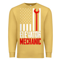 Antique Gold elevator mechanic american flag gift for elevator technician t shirt Premium Sweatshirt - linhVisuals