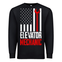 Black elevator mechanic american flag gift for elevator technician t shirt Premium Sweatshirt - linhVisuals