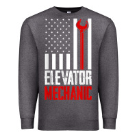 Charcoal Heather elevator mechanic american flag gift for elevator technician t shirt Premium Sweatshirt - linhVisuals