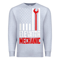 Heather Grey elevator mechanic american flag gift for elevator technician t shirt Premium Sweatshirt - linhVisuals