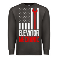 Smoke elevator mechanic american flag gift for elevator technician t shirt Premium Sweatshirt - linhVisuals