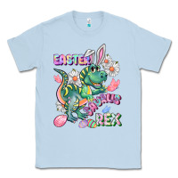 Dusty Blue Easter Saurus Rex Easter Day Classic Tee - CowGirlArtShop