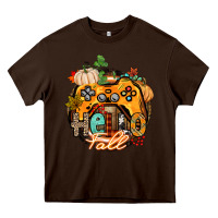 Chocolate Brown hello fall gamer Heavy Core Tee - CowGirlArtShop