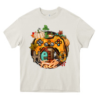 Cream hello fall gamer Heavy Core Tee - CowGirlArtShop