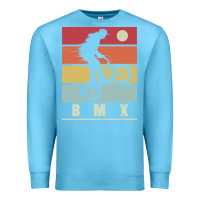 Ocean Blue bmx vintage bike fans kids gift boys bmx pullover hoodie Premium Sweatshirt - linhVisuals