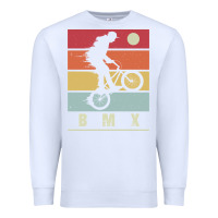White bmx vintage bike fans kids gift boys bmx pullover hoodie Premium Sweatshirt - linhVisuals
