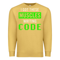 Funny Programmer Writing Code Muscles Meme For Computer Geek Premium Sweatshirt | Teevron