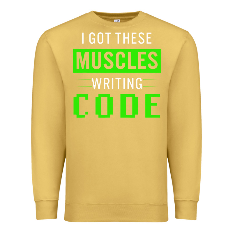 Funny Programmer Writing Code Muscles Meme For Computer Geek Premium Sweatshirt by linhVisuals | Teevron