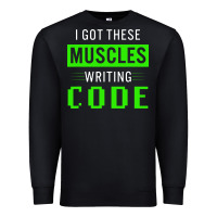 Black funny programmer writing code muscles meme for computer geek Premium Sweatshirt - linhVisuals